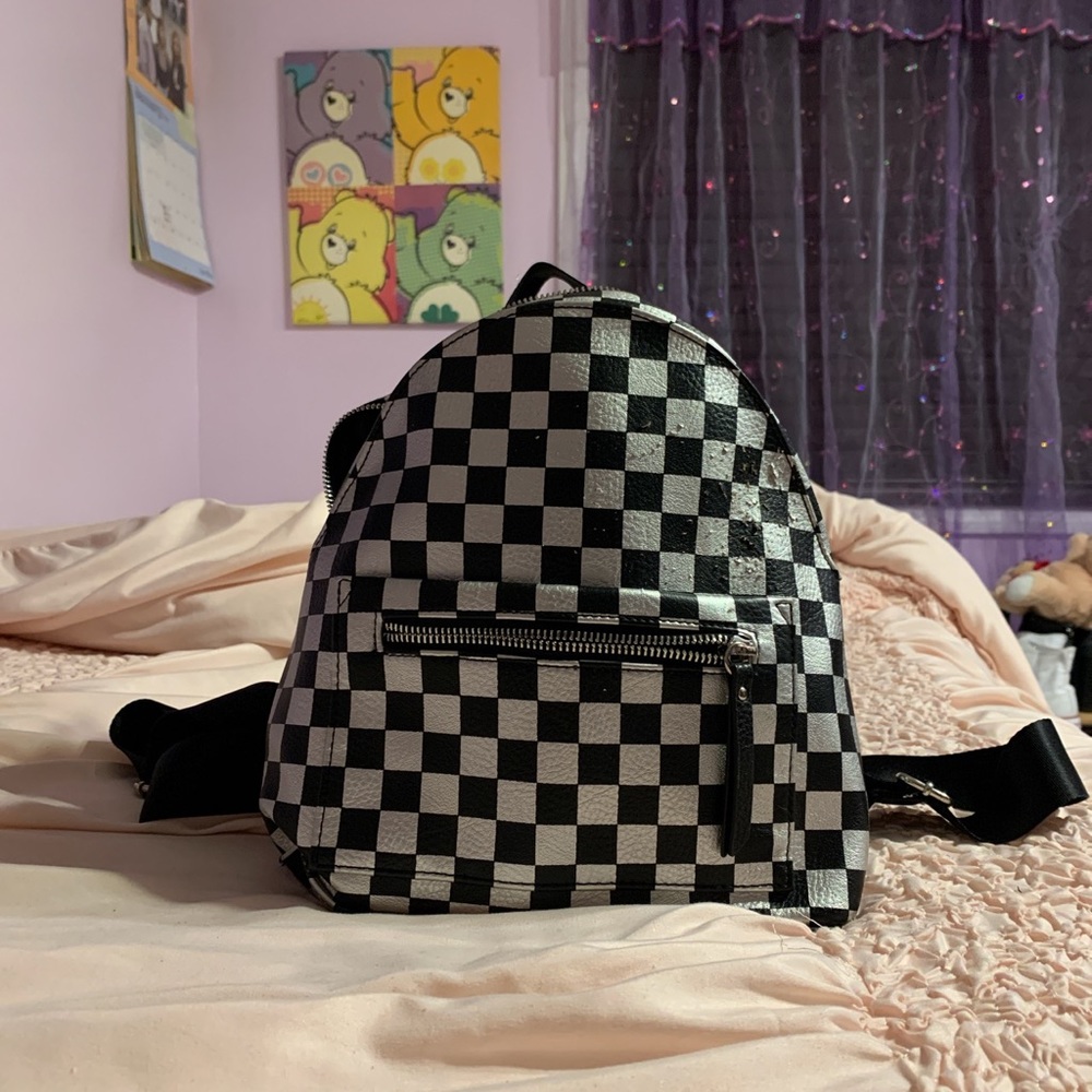 Checkered Mini Backpack - image 1